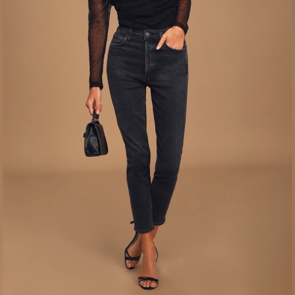AGOLDE Nico High Rise Black Wash Slim Leg Jeans size 26